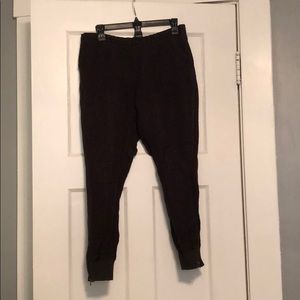 Old Navy Brown Linen Pants with Tapered Ankle